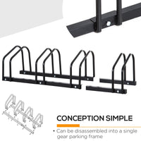 Rastrelliera Porta Biciclette 4 Posti 110x33x27 cm in Acciaio Nero