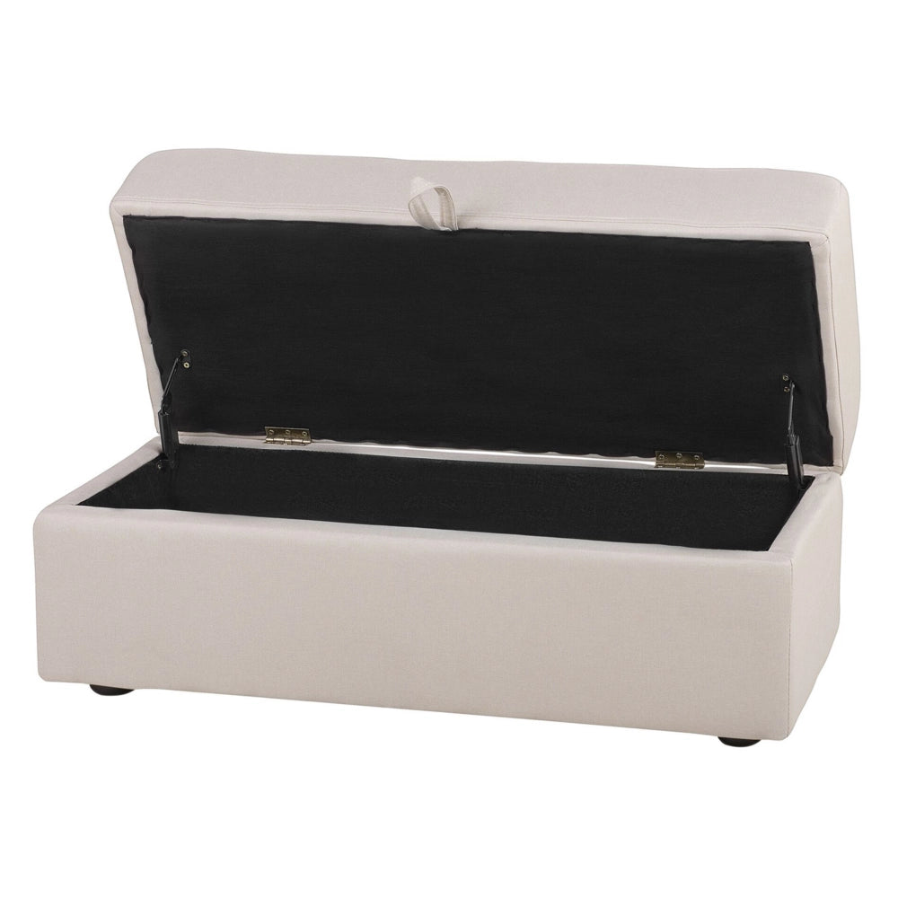 Divano letto componibile Pouf contenitore beige Cassetti estraibili Click Clack Vassoio ribaltabile Portabicchieri