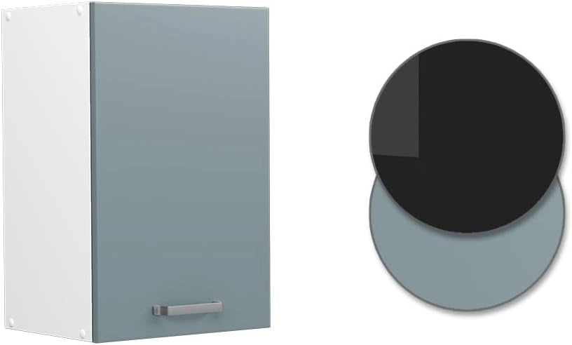 Pensile da cucina R-Line, Grigio-blu, 40 cm, per la libera combinazione all'interno di sistemi cucina modulari