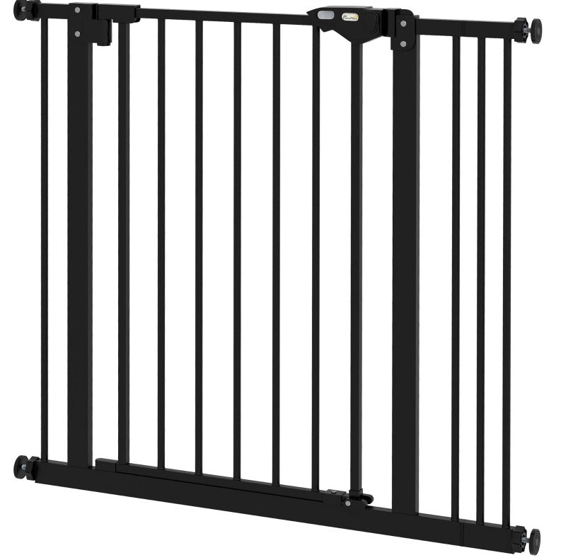 Cancelletto di sicurezza 74-87 cm con chiusura automatica in metallo nero