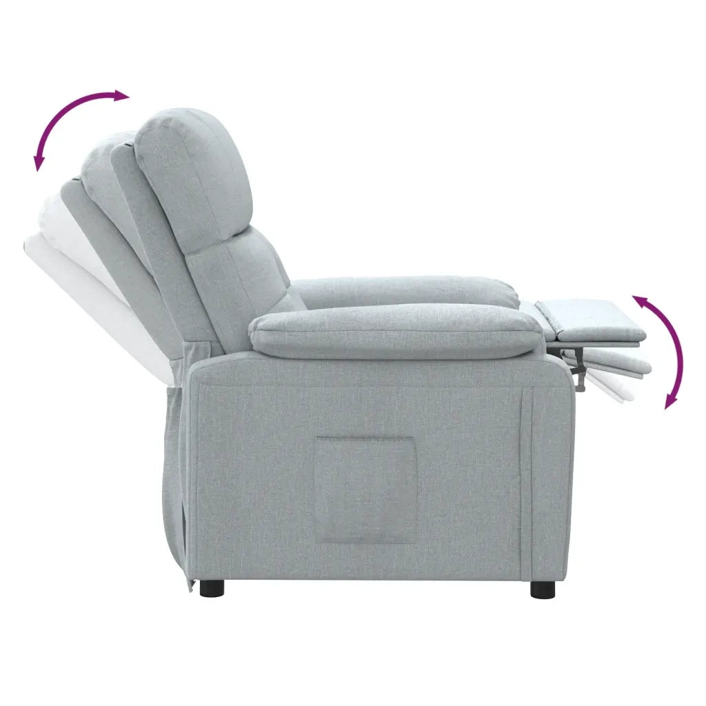 Poltrona Reclinabile in Tessuto Grigio Chiaro 348275