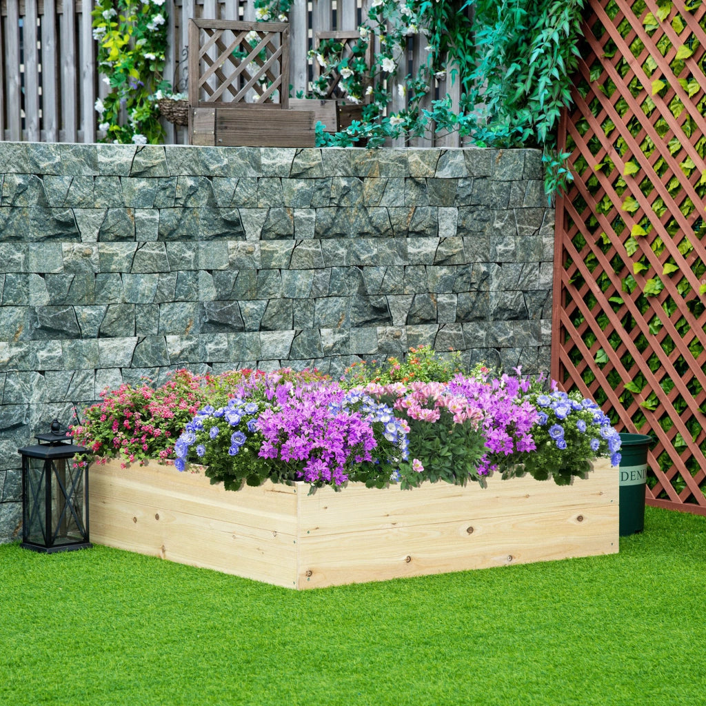 Letto Rialzato in Legno per Orto e Giardino ¨C Zephmum ¨C 117x117x30cm
