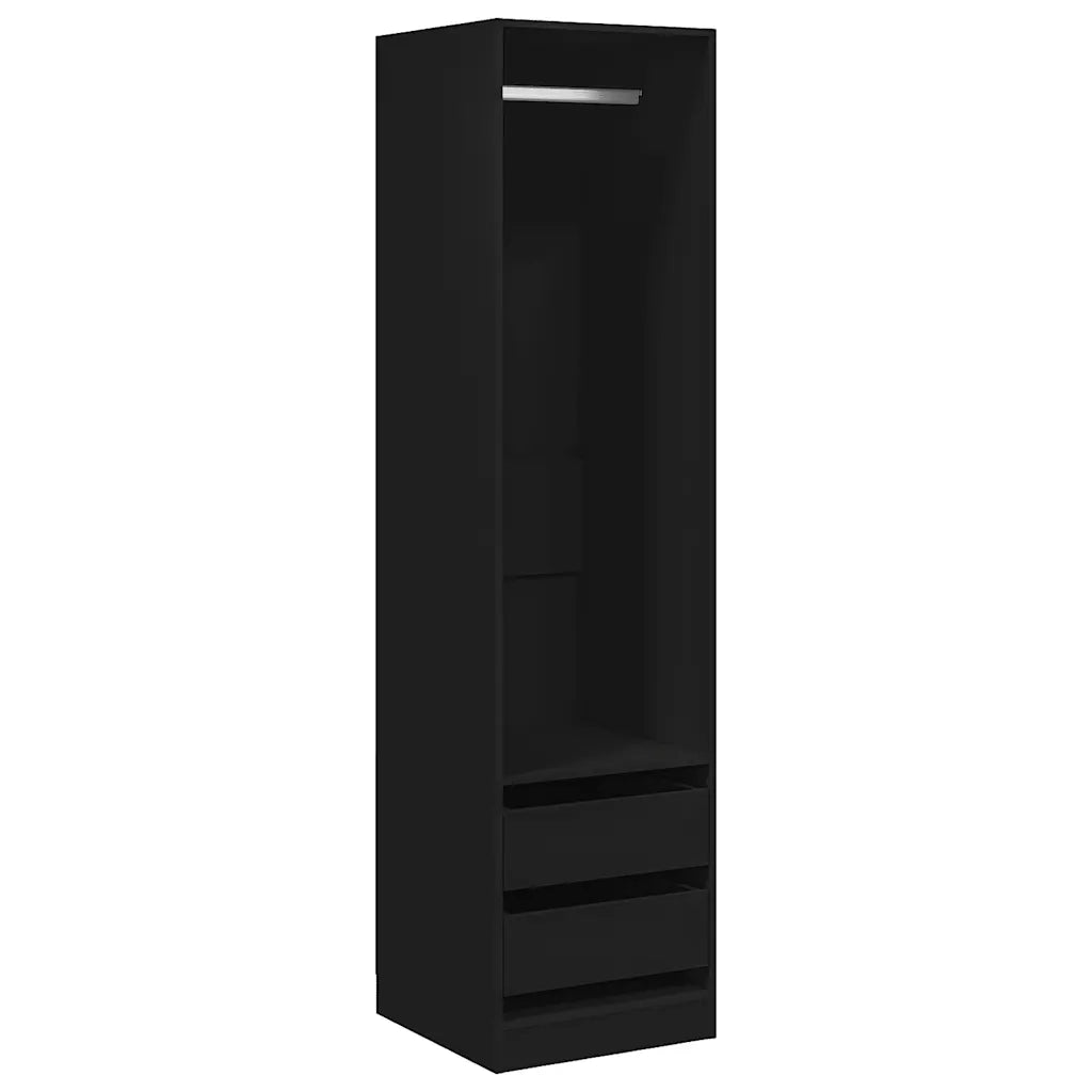 Armadio con Cassetti Nero 50x50x200 cm in Legno Multistrato CFW9598009