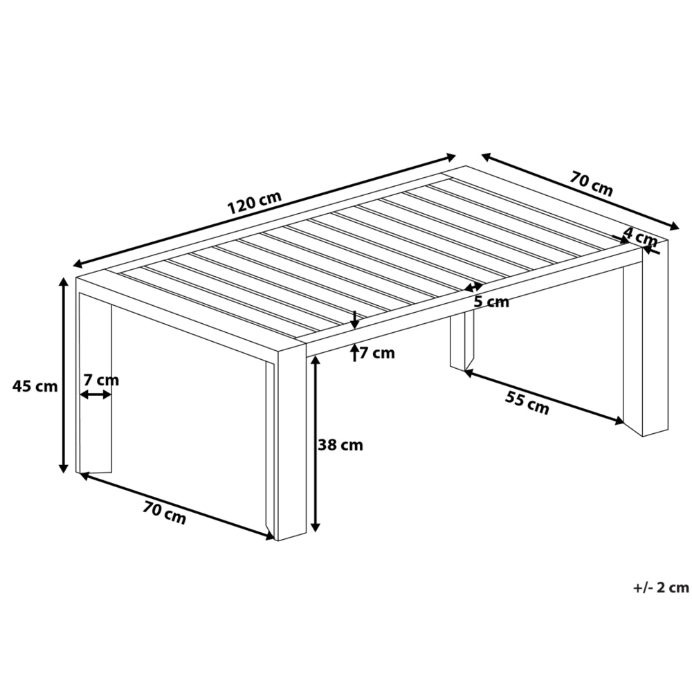 Tavolino da giardino Taupe Aluminium 120 x 170 cm Spazio pranzo all'aperto