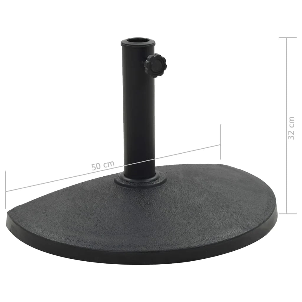 Base semicircolare per ombrellone in resina diametro 38 e 48 mm 9 kg nera 2202078