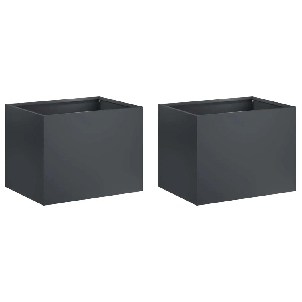 Vaso da giardino 2 pz Antracite 40 x 30 x 30 cm 8005195
