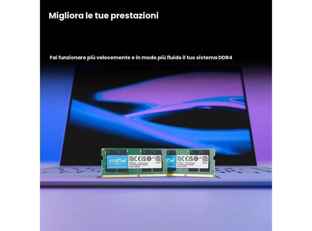 Memoria RAM Crucial SO-DIMM 8GB DDR4 3200MHz per Laptop CT8G4SFRA32A