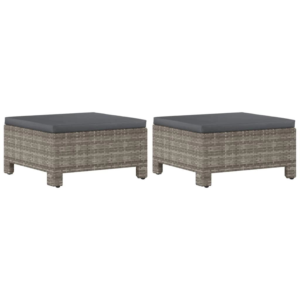 Set di mobili da giardino mobili da esterno 6 pezzi con cuscini resina intrecciata grigia 02_0016793