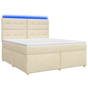 Letto box spring con materasso Crema 160 x 200 cm Tessuto 3455390