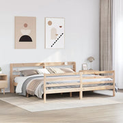 Giroletto con Testiera 200x200 cm in Legno Massello di Pino 3306692