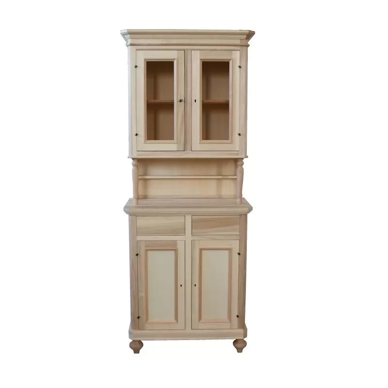 Cristalliera in legno 2 ante arte povera grezza 82x43x205 (1116+1117) - Mobili 2G