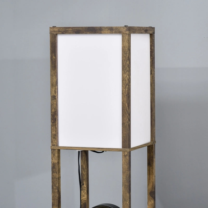 LAMPADA da terra con 3 ripiani 26 x 26 x 160 cm Legno marrone rustico
