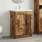 Mobiletto da bagno sotto il lavello Legno antico 890022
