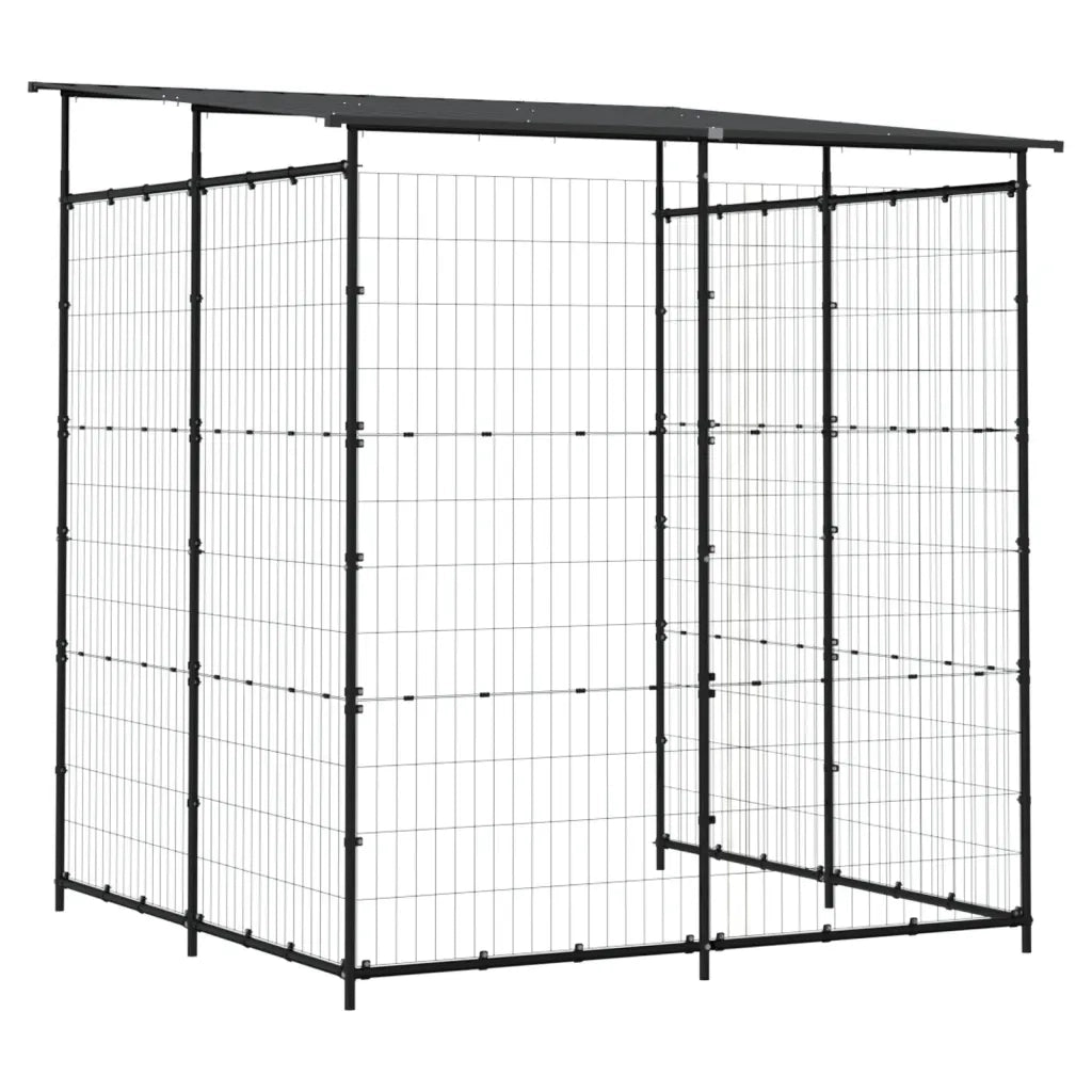 Tettoia per Biciclette 190x190x222 cm in Acciaio Nero 150780