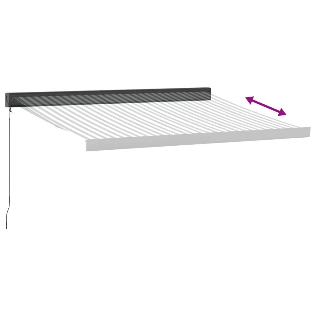 Tenda Retrattile Antracite e Bianca 3,5x2,5m Tessuto/Alluminio 3216129