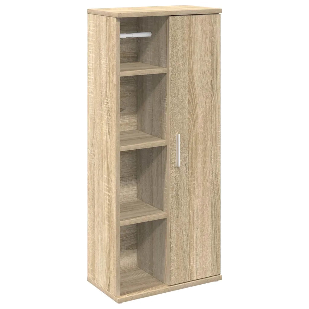 vidaXL Mobile da Bagno con Portarotolo Rovere Sonoma 39x22x90 cm