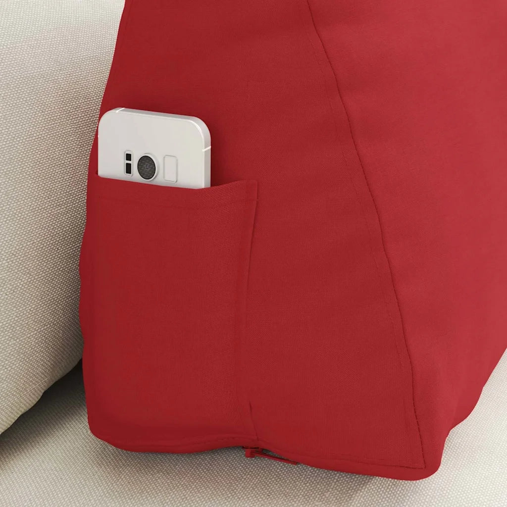 Cuscino per Schiena Rosso 60 x 20 x 50 cm Tessuto 42015043
