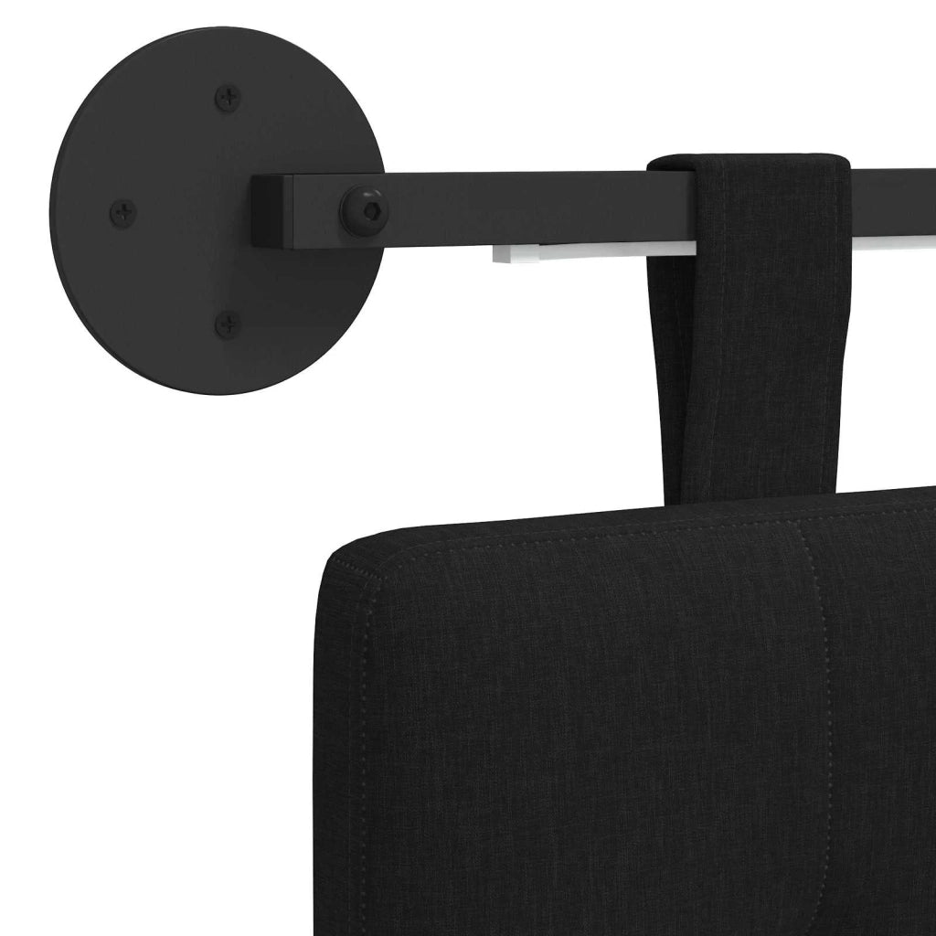 Testiera sospesa Con luce LED Nero Tessuto