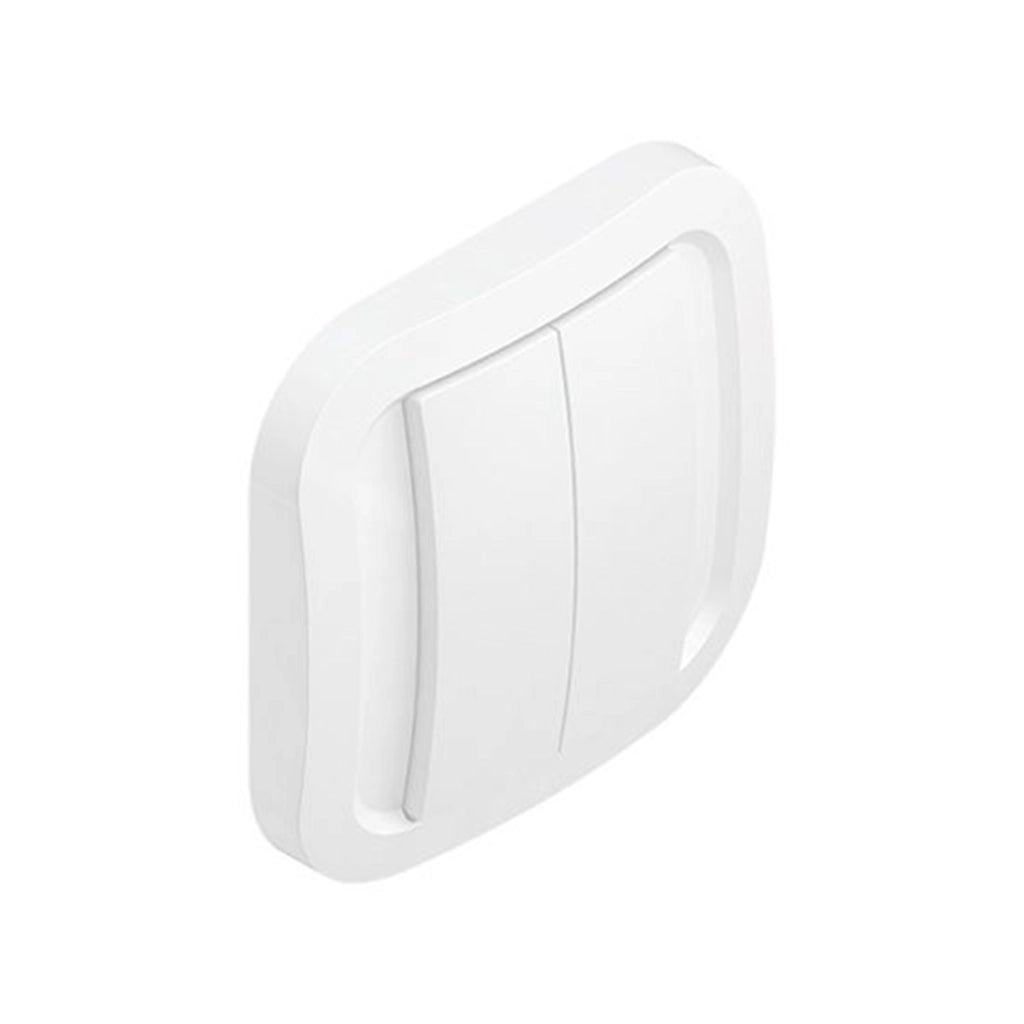 Interruttore a parete wireless a 2 pulsanti compatibile con EnOcean Bianco NODON