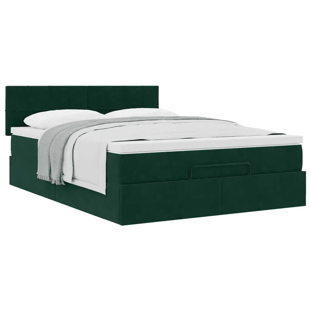 Struttura Letto Pouf con Materasso 140x190 cm in Velluto 3311774