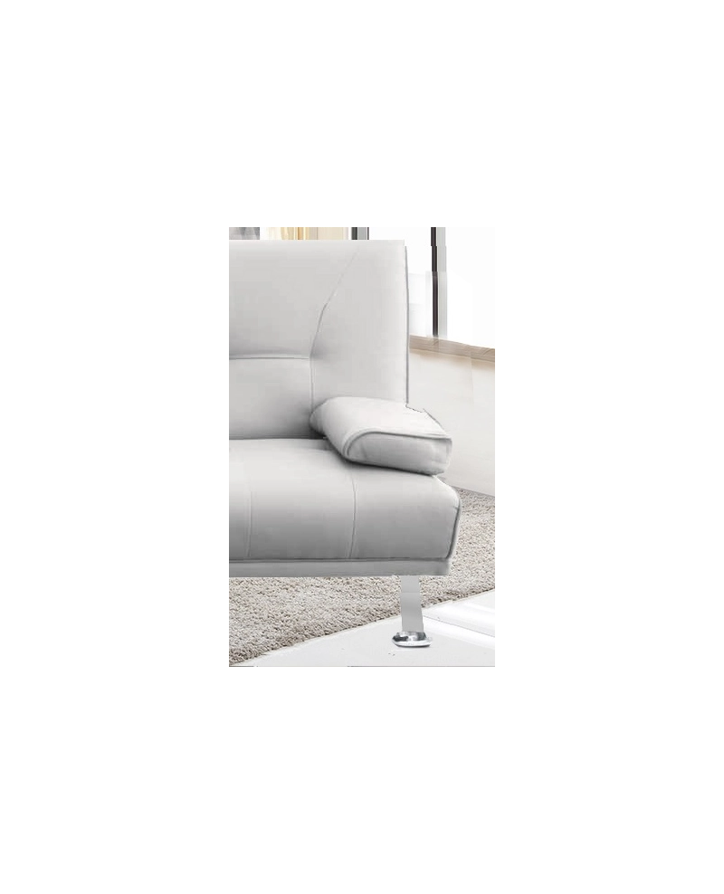 Divano letto reclinabile 3 posti ecopelle bianco doppio cuscino Sicorage Kidren