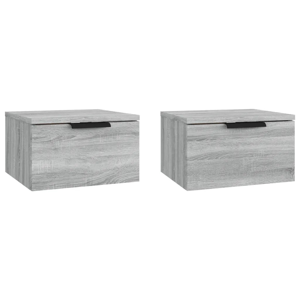 Comodini a Muro 2 pz Grigio Sonoma 34x30x20 cm 817090
