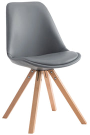 Sedia pranzo Laval in similpelle gambe quadrate natura,grigio