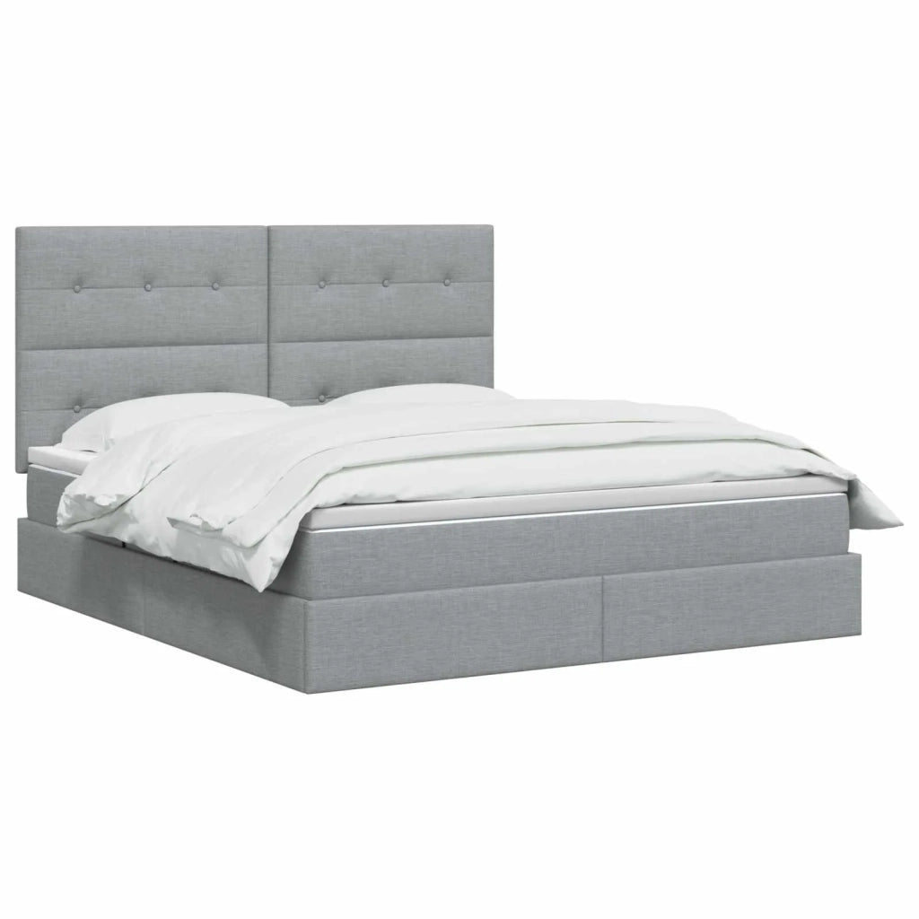 Letto con contenitore LED e materasso Grigio Chiaro 3459948