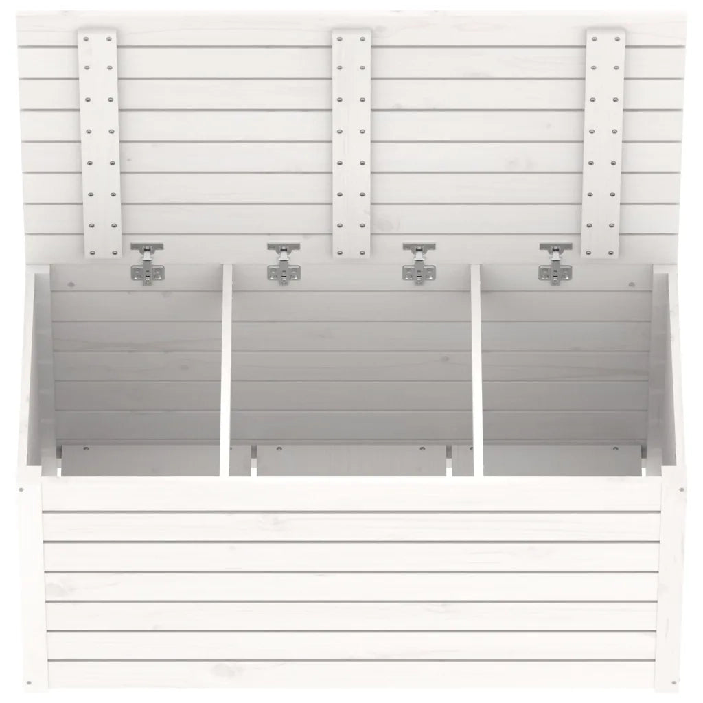 Contenitore Giardino Bianco 101x50,5x46,5cm Legno Massello Pino 823949