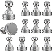 Magnetici Neodymium (12 pezzi), classe N52 mini magneti con scatola di conservazione per magneti per lavagna, frigorifero, magneti cilindrici, magneti per chitarra, magneti in acciaio verniciato (12 x 17 mm)