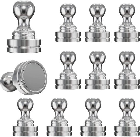 Magnetici Neodymium (12 pezzi), classe N52 mini magneti con scatola di conservazione per magneti per lavagna, frigorifero, magneti cilindrici, magneti per chitarra, magneti in acciaio verniciato (12 x 17 mm)