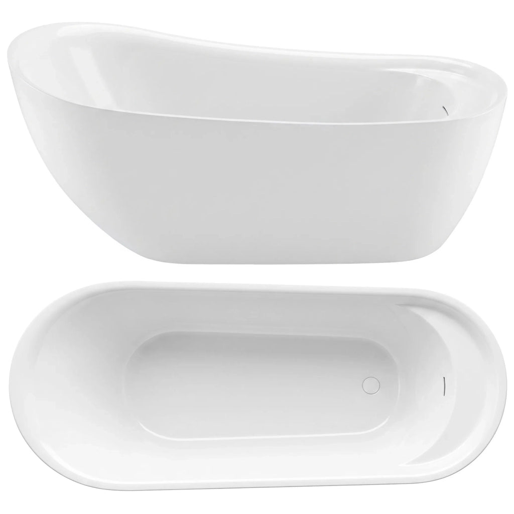 Vasca Da Bagno Freestanding Rea Orte 180 Copritappo bianco
