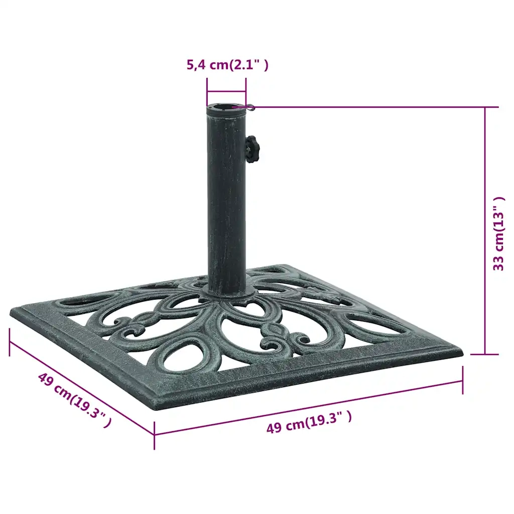 Base Ombrellone-Supporto per ombrellone Verde 12 kg 49 cm in Ghisa