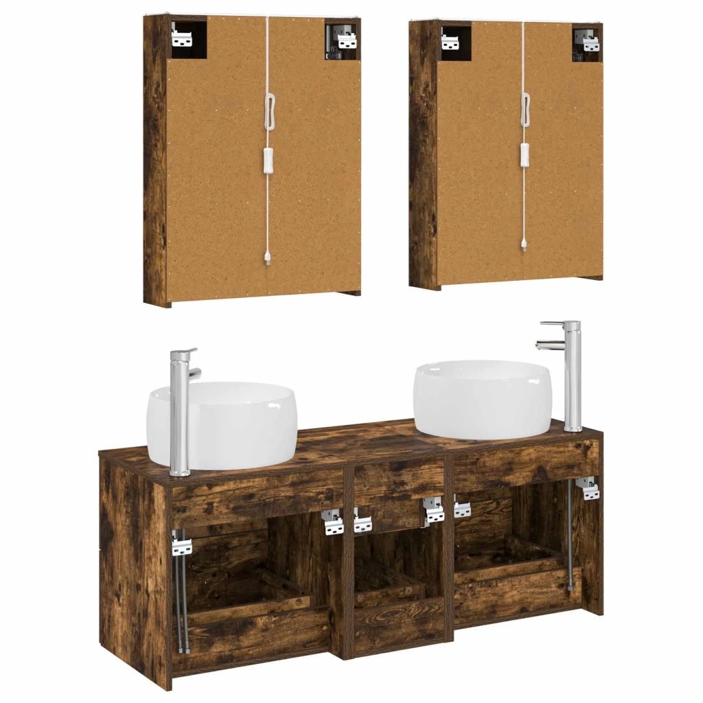 Set di mobili per il bagno 5 pcs Rovere Fumo 3407051