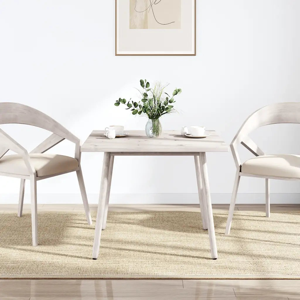 Piano Tavolo | Superficie Tavolo | Piano Scrivania Bianco 80x80x2,5cm Legno Massello di Pino Quadrato