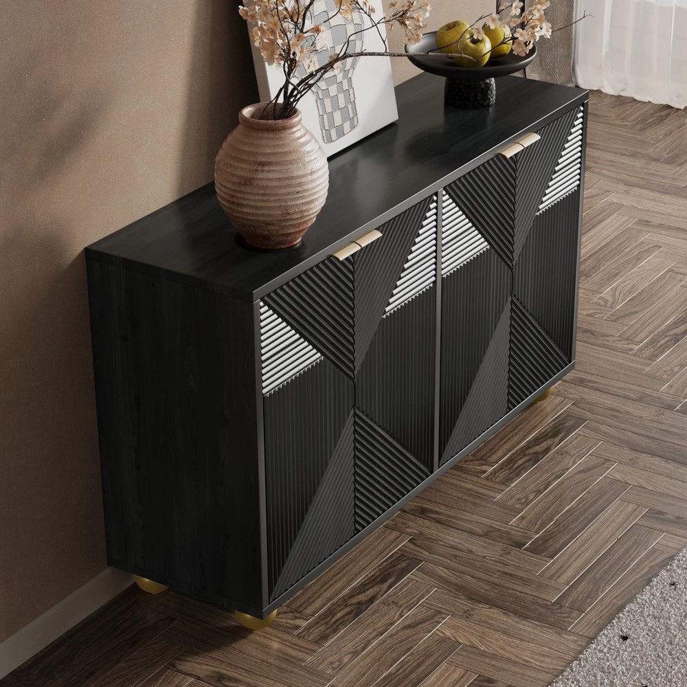 Credenza con Ante e Ripiani ¨C Xylo ¨C Legno, Metallo, Gambe Sferiche