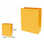 Trade Shop - Set 3 Pz Buste Borsa Regalo Sacchetti 44x31x12cm 69917 Giallo Con Manico Cordino -