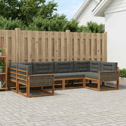 Set di divani da esterno con cuscino 6 pcs Naturale e Antracite