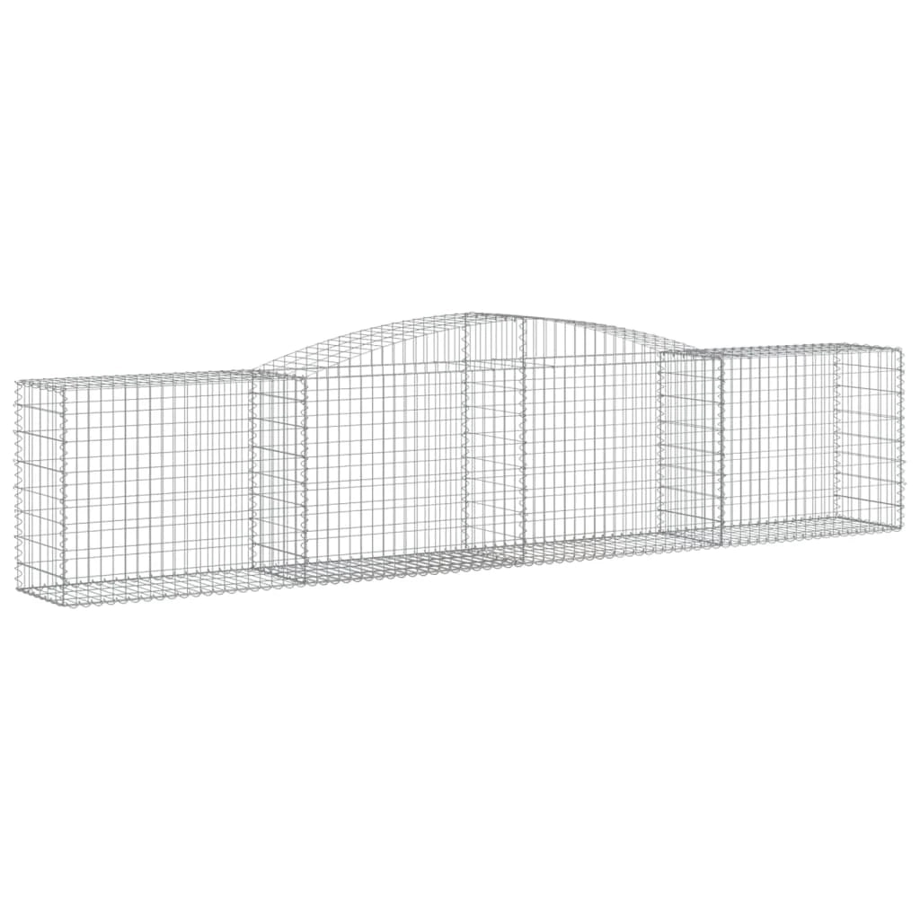 Set di 2 gabbioni ad arco per recinzione gabbia o muro di contenimento 400 x 50 x 80/100 cm ferro zincato argento 02_0041417
