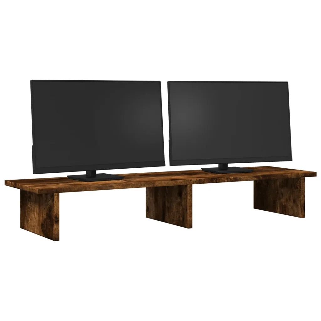 Supporto per Monitor Rovere Fumo 100x27x15 cm in Truciolato 854710
