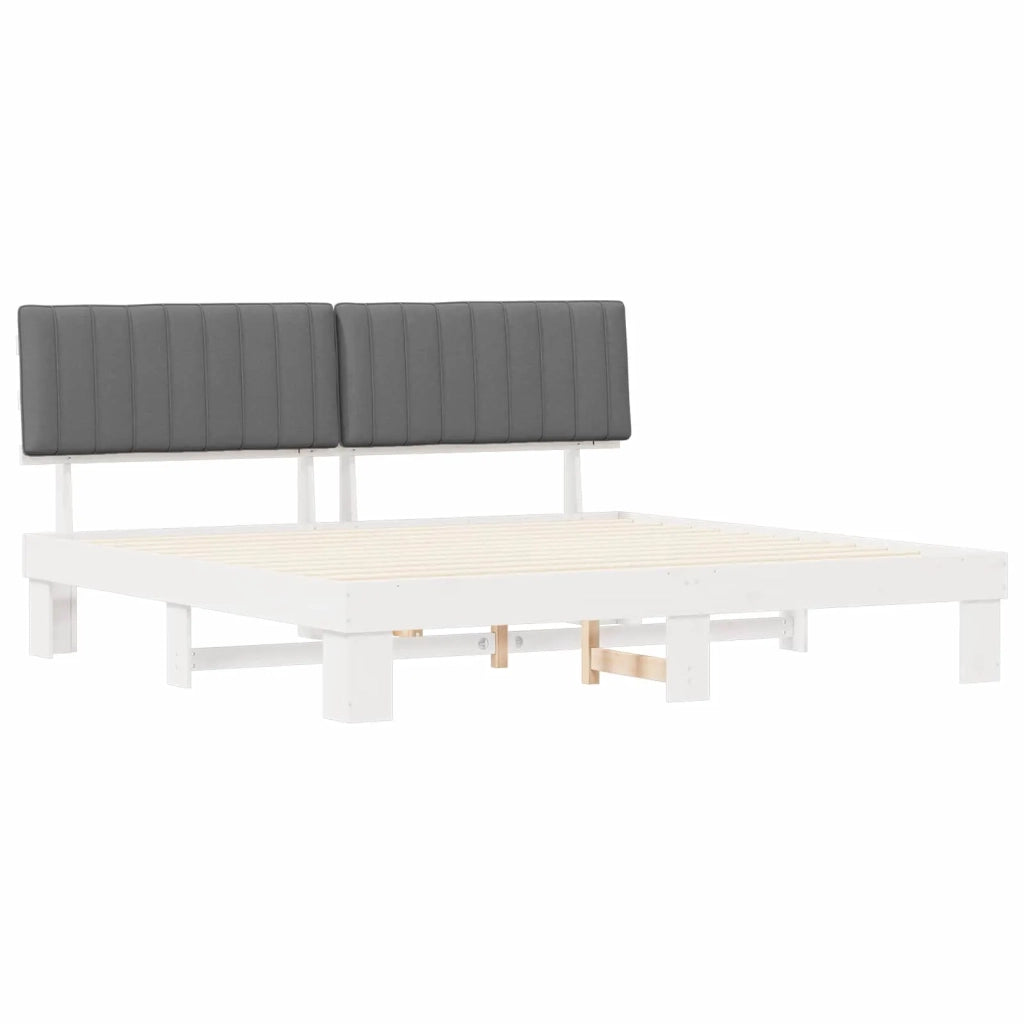 Letto con Testiera Rivestita Grigio chiaro 200 x 200 cm 3398098