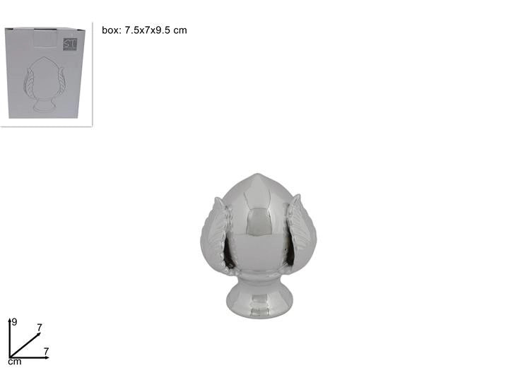 Pomo Decorativo Casa in Ceramica Silver 9 x 7 cm