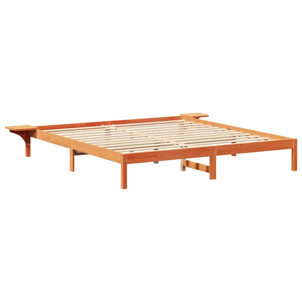 Struttura del letto Marrone cerato 200 x 200 cm Pino massello