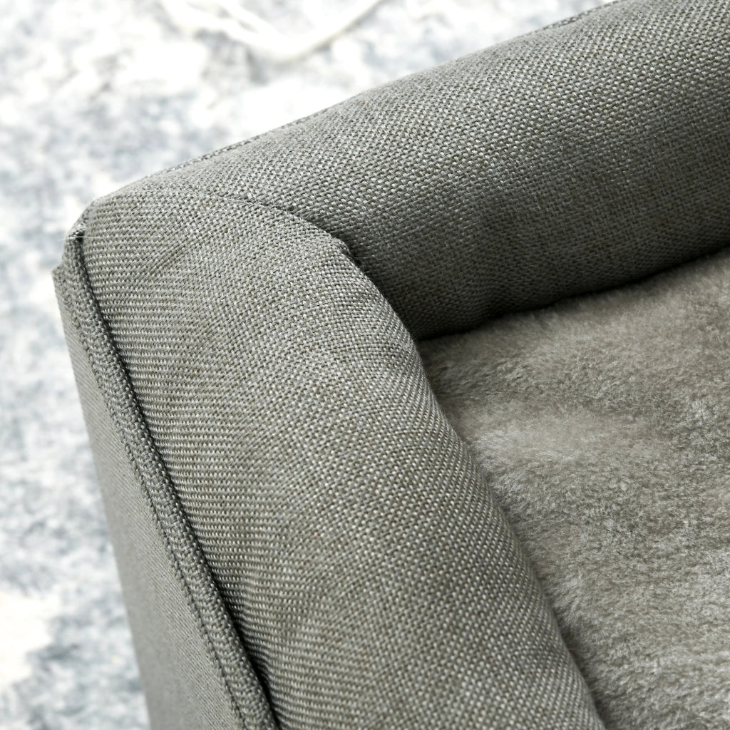 Cuccia a Casetta per Gatti a 2 Livelli 36,5x36,5x33 cm con Cuscino in Peluche in MDF e Poliestere Verde
