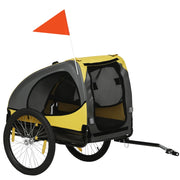 Carrello per cani ¨C zephmum ¨C giallo, rete a finestra, copertura arrotolabile, 140x71x83 cm