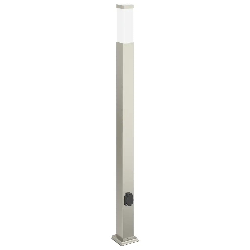 Lampioni a colonnina con presa elettrica 3 pz 110 cm Acciaio Inox IP44 4006064