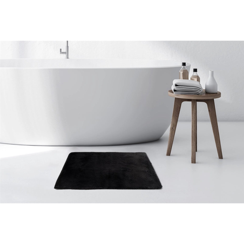 Tappeto da bagno Rabbit grigio scuro in ecopelliccia