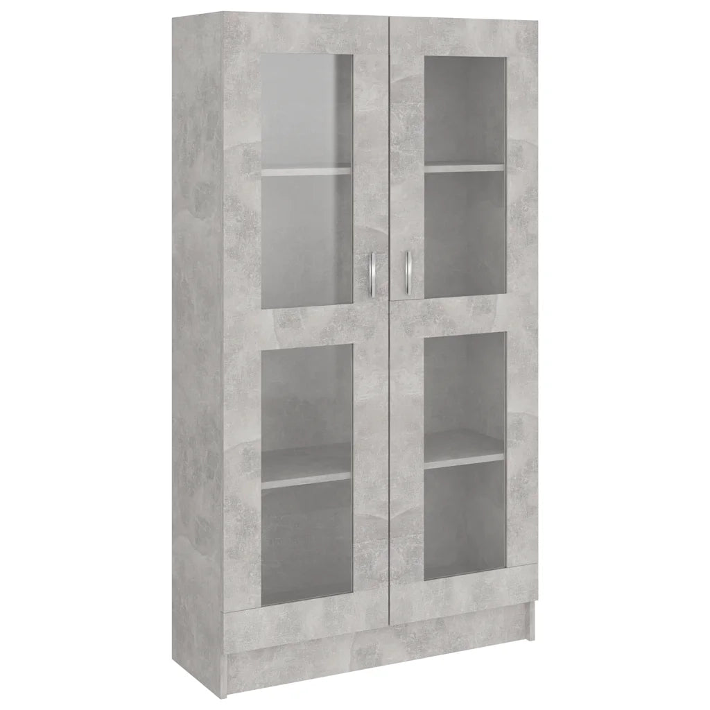 Armadietto Vetrina Grigio Cemento 82,5x30,5x150 cm Multistrato CFW1764228