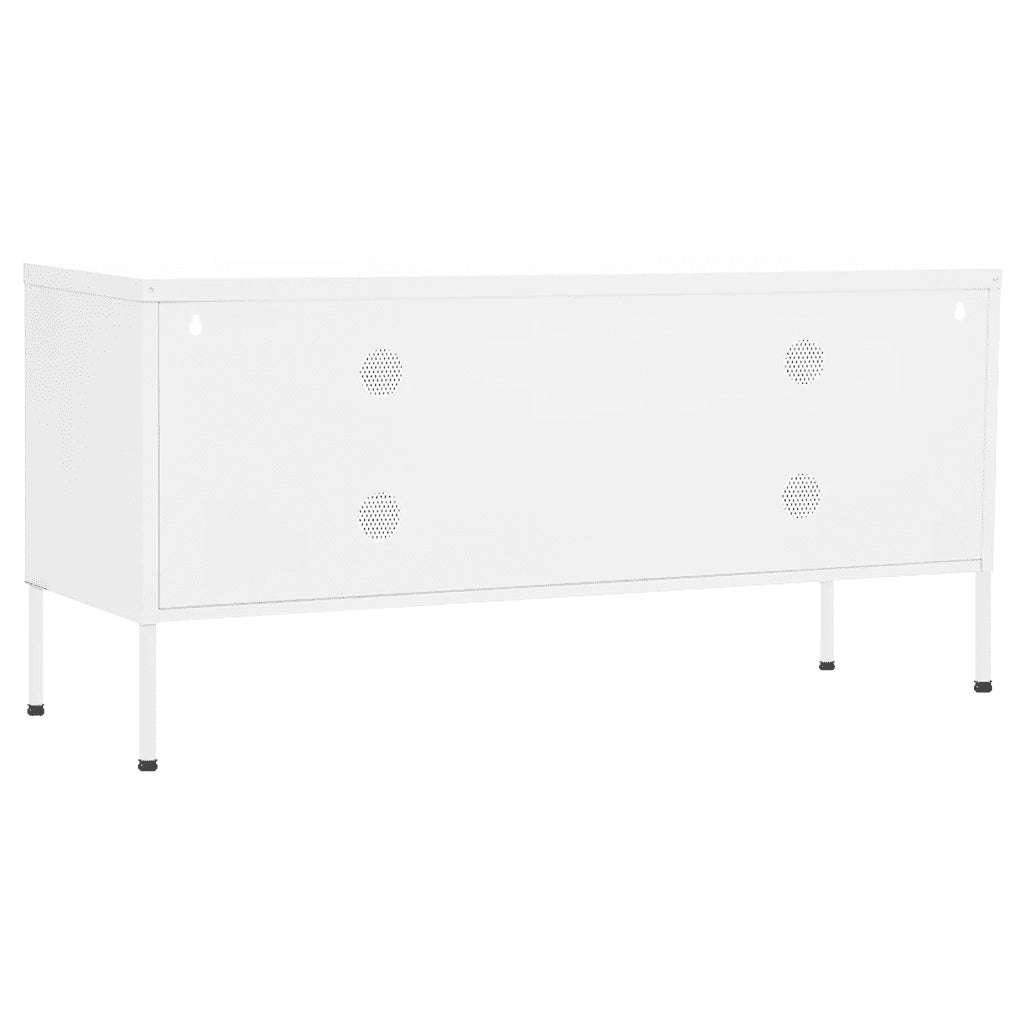 Mobile TV Bianco 105x35x50 cm in Acciaio 336242