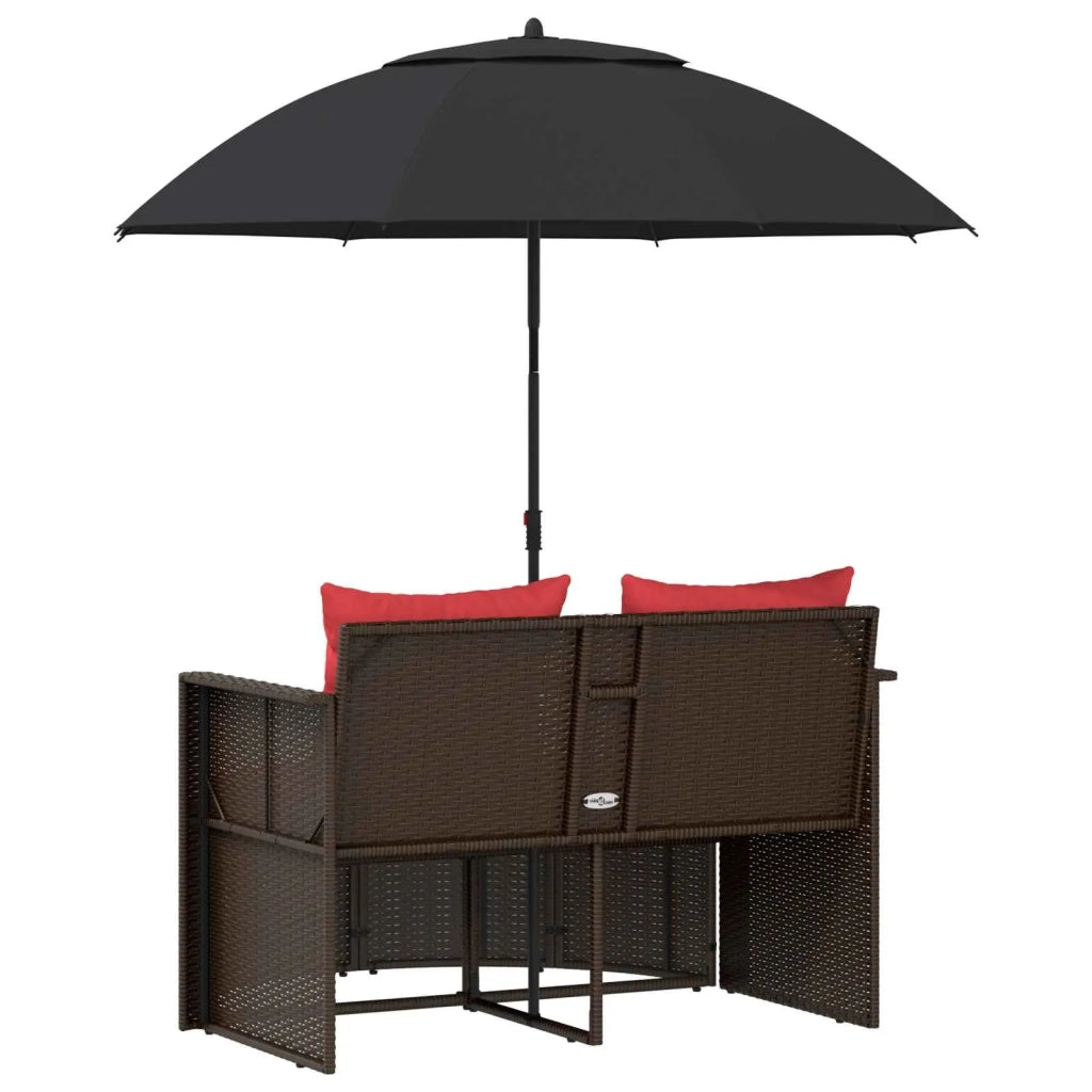 Divano da giardino Marrone e Rosso 168 x 168 x 180 cm